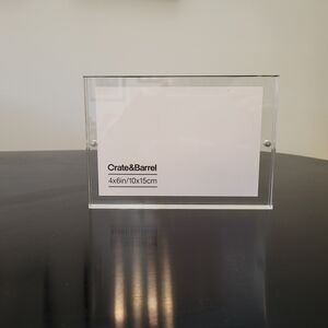 Crate&Barrel Transparent Acrylic Photo Display 4x6 Inch